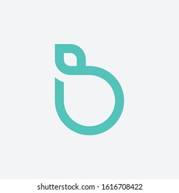 abstract Initial letters B with leaf concept. logo mono line concept - vector