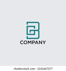 abstract initial letters BG GB logo design 