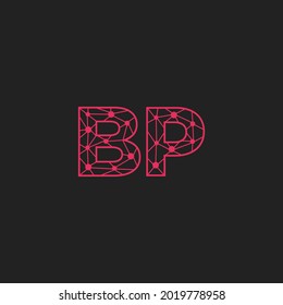 Abstract Initial Letters BP Logo. Line Style isolated. Usable for Business and Technology Logos. Flat Vector Logo Design Template Element.