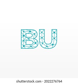 Abstract Initial Letters BU Logo. Line Style isolated. Usable for Business and Technology Logos. Flat Vector Logo Design Template Element.