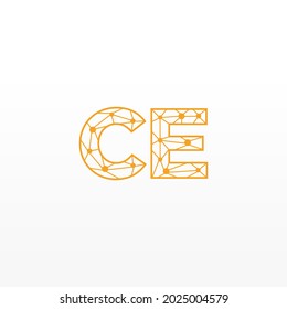 Abstract Initial Letters CE Logo. Line Style isolated. Usable for Business and Technology Logos. Flat Vector Logo Design Template Element.
