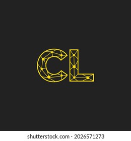 Abstraktes Logo mit Anfangsbuchstaben CL. Line Style einzeln. Für Unternehmens- und Technologielogos geeignet. Flaches Vectorlogo-Design-Vorlagenelement.