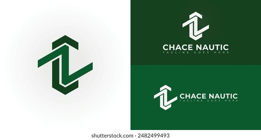 Abstract initial letters CN or NC logo in green color isolated on multiple background colors. The logo is suitable for software company logo vector design illustration inspiration templates.