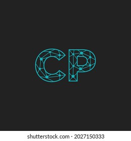 Resumen Logo de las letras iniciales CP. Estilo de línea aislado. Usable para Logos de Negocios y Tecnología. Elemento de plantilla de diseño de logotipo de vectores planos.