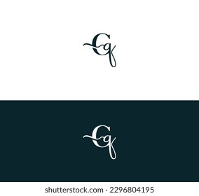 Abstract initial letters CQ, QC logo.