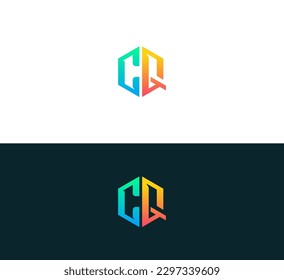 Resumen de las letras iniciales CQ, logotipo QC.