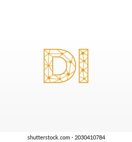 Abstract Initial Letters DI Logo. Line Style isolated. Usable for Business and Technology Logos. Flat Vector Logo Design Template Element.