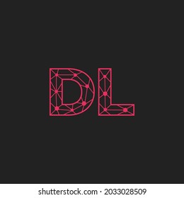 Resumen del logotipo de las letras iniciales DL. Estilo de línea aislado. Usable para Logos de Negocios y Tecnología. Elemento de plantilla de diseño de logotipo de vectores planos.