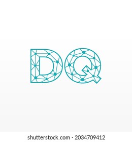 Abstract Initial Letters DQ Logo. Line Style isolated. Usable for Business and Technology Logos. Flat Vector Logo Design Template Element.