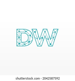 Abstract Initial Letters DW Logo. Line Style isolated. Usable for Business and Technology Logos. Flat Vector Logo Design Template Element.