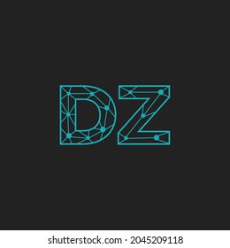 Resumen del logotipo de las letras iniciales DZ. Estilo de línea aislado. Usable para Logos de Negocios y Tecnología. Elemento de plantilla de diseño de logotipo de vectores planos.