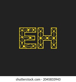 Abstraktes EH-Logo mit Anfangsbuchstaben. Line Style einzeln. Für Unternehmens- und Technologielogos geeignet. Flaches Vectorlogo-Design-Vorlagenelement.