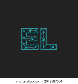 Abstract Initial Letters EL Logo. Line Style isolated. Usable for Business and Technology Logos. Flat Vector Logo Design Template Element.