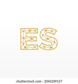Abstract Initial Letters ES Logo. Line Style isolated. Usable for Business and Technology Logos. Flat Vector Logo Design Template Element.