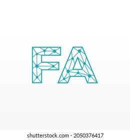 Abstract Initial Letters FA Logo. Line Style isolated. Usable for Business and Technology Logos. Flat Vector Logo Design Template Element.