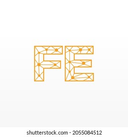 Abstract Initial Letters FE Logo. Line Style isolated. Usable for Business and Technology Logos. Flat Vector Logo Design Template Element.