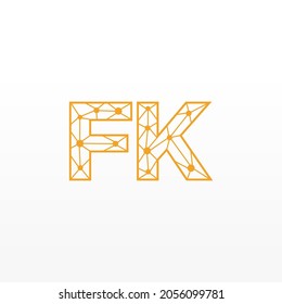 Abstract Initial Letters FK Logo. Line Style isolated. Usable for Business and Technology Logos. Flat Vector Logo Design Template Element.