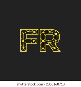 Resumen del logotipo de las letras iniciales para FR. Estilo de línea aislado. Usable para Logos de Negocios y Tecnología. Elemento de plantilla de diseño de logotipo de vectores planos.