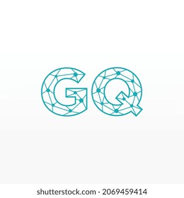 Abstract Initial Letters GQ Logo. Line Style isolated. Usable for Business and Technology Logos. Flat Vector Logo Design Template Element.