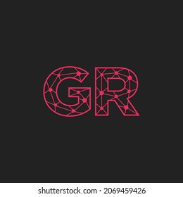 Abstract Initial Letters GR Logo. Line Style isolated. Usable for Business and Technology Logos. Flat Vector Logo Design Template Element.