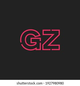 Resumen del logotipo de las letras iniciales GZ. Estilo de línea aislado. Usable para Logos de Negocios y Tecnología. Elemento de plantilla de diseño de logotipo de vectores planos.