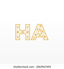 Abstract Initial Letters HA Logo. Line Style isolated. Usable for Business and Technology Logos. Flat Vector Logo Design Template Element.