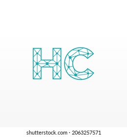 Abstract Initial Letters HC Logo. Line Style isolated. Usable for Business and Technology Logos. Flat Vector Logo Design Template Element.