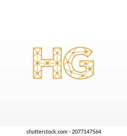 Abstract Initial Letters HG Logo. Line Style isolated. Usable for Business and Technology Logos. Flat Vector Logo Design Template Element.
