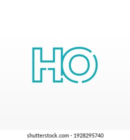 Abstract Initial Letters HO Logo. Line Style isolated. Usable for Business and Technology Logos. Flat Vector Logo Design Template Element.