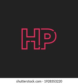 Abstract Initial Letters HP Logo. Line Style isolated. Usable for Business and Technology Logos. Flat Vector Logo Design Template Element.