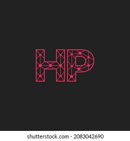 Abstract Initial Letters HP Logo. Line Style isolated. Usable for Business and Technology Logos. Flat Vector Logo Design Template Element.