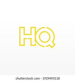 Abstract Initial Letters HQ Logo. Line Style isolated. Usable for Business and Technology Logos. Flat Vector Logo Design Template Element.