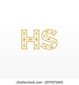 Abstract Initial Letters HS Logo. Line Style isolated. Usable for Business and Technology Logos. Flat Vector Logo Design Template Element.