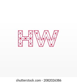 Abstract Initial Letters HW Logo. Line Style isolated. Usable for Business and Technology Logos. Flat Vector Logo Design Template Element.