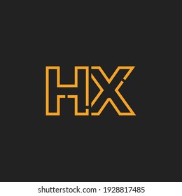 Abstract Initial Letters HX Logo. Line Style isolated. Usable for Business and Technology Logos. Flat Vector Logo Design Template Element.
