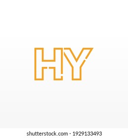 Abstract Initial Letters HY Logo. Line Style isolated. Usable for Business and Technology Logos. Flat Vector Logo Design Template Element.