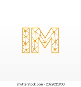 Abstract Initial Letters IM Logo. Line Style isolated. Usable for Business and Technology Logos. Flat Vector Logo Design Template Element.