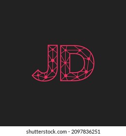Abstract Initial Letters JD Logo. Line Style isolated. Usable for Business and Technology Logos. Flat Vector Logo Design Template Element.