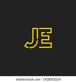 Abstract Initial Letters JE Logo. Line Style isolated. Usable for Business and Technology Logos. Flat Vector Logo Design Template Element.