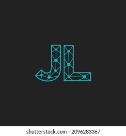 Abstract Initial Letters JL Logo. Line Style isolated. Usable for Business and Technology Logos. Flat Vector Logo Design Template Element.