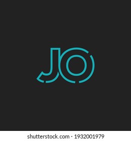 Abstract Initial Letters JO Logo. Line Style isolated. Usable for Business and Technology Logos. Flat Vector Logo Design Template Element.
