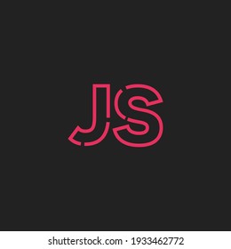 Abstract Initial Letters JS Logo. Line Style isolated. Usable for Business and Technology Logos. Flat Vector Logo Design Template Element.