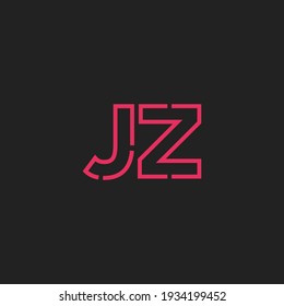 Resumen del logotipo de las letras iniciales de JZ. Estilo de línea aislado. Usable para Logos de Negocios y Tecnología. Elemento de plantilla de diseño de logotipo de vectores planos.