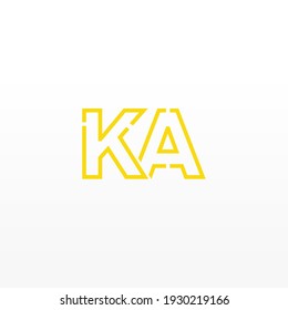 Abstract Initial Letters KA Logo. Line Style isolated. Usable for Business and Technology Logos. Flat Vector Logo Design Template Element.