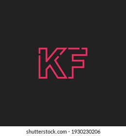 Abstract Initial Letters KF Logo. Line Style isolated. Usable for Business and Technology Logos. Flat Vector Logo Design Template Element.