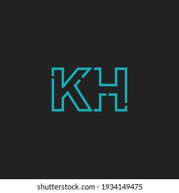 Abstract Initial Letters KH Logo. Line Style isolated. Usable for Business and Technology Logos. Flat Vector Logo Design Template Element.