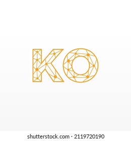 Abstract Initial Letters KO  Logo. Line Style isolated. Usable for Business and Technology Logos. Flat Vector Logo Design Template Element.