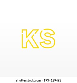 Abstract Initial Letters KS Logo. Line Style isolated. Usable for Business and Technology Logos. Flat Vector Logo Design Template Element.