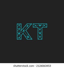 Abstract Initial Letters KT Logo. Line Style isolated. Usable for Business and Technology Logos. Flat Vector Logo Design Template Element.