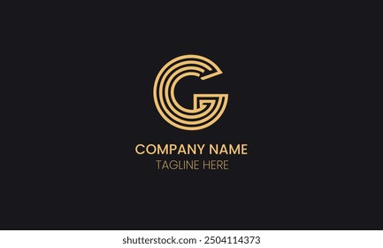 Las letras iniciales abstractas L y G en color dorado aisladas en fondo blanco y negro aplicadas para el logotipo de la empresa de gestión de activos también son adecuadas para las marcas o empresas que tienen el nombre inicial LG o GL